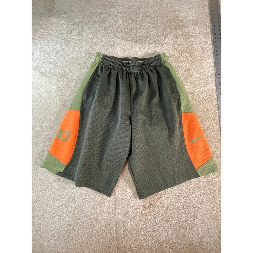 Nike KD Kevin Durant Dri-FIT Shorts Large Green Orange Basketball